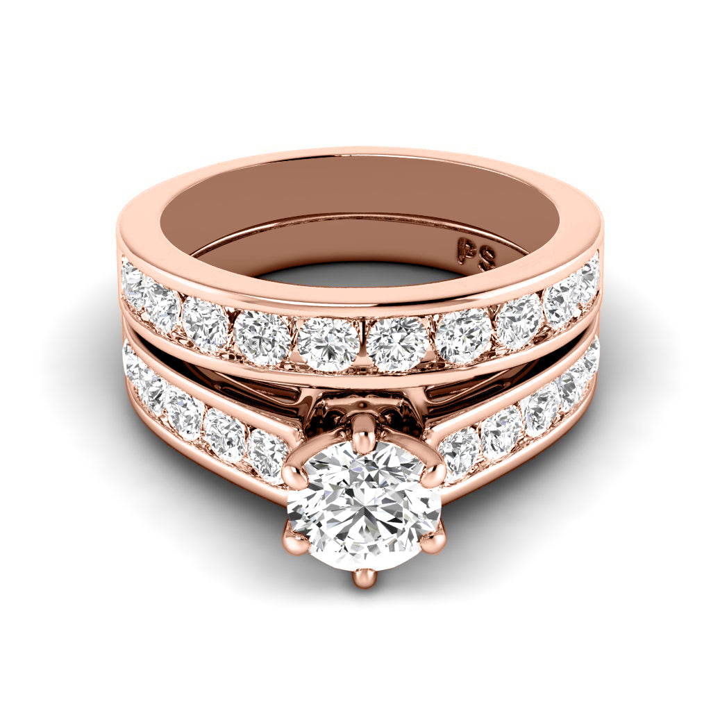 1.95-4.45 CT Round & Princess Cut Lab Grown Diamonds - Bridal Set