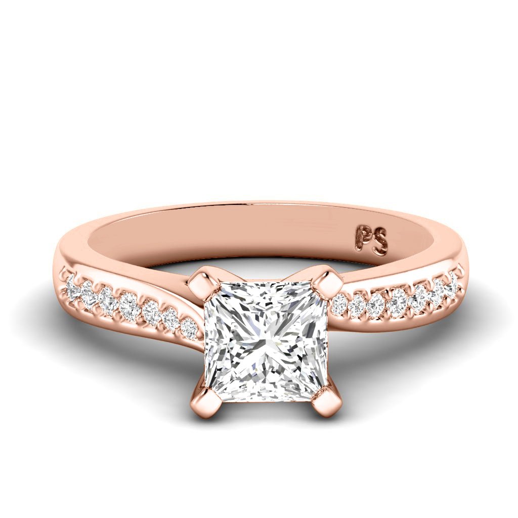 0.50-1.65 CT Princess & Round Cut Natural Diamonds - Engagement Ring