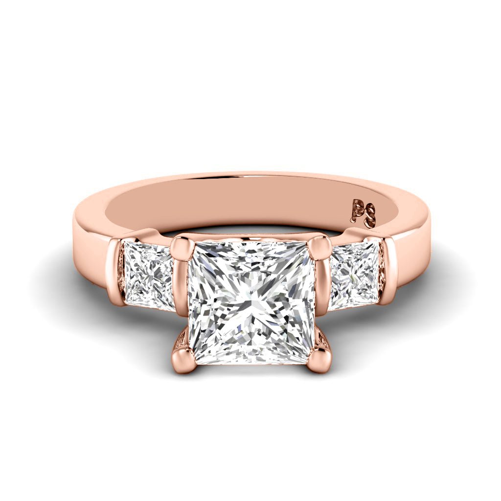 1.00-6.50 CT Princess Cut Lab Grown Diamonds - Engagement Ring