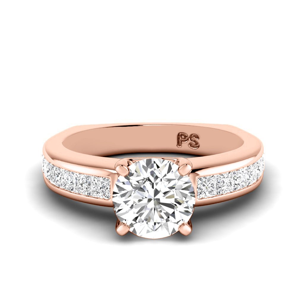 1.05 - 2.20 CT Princess & Round Cut Natural Diamonds - Engagement Ring - Primestyle.com