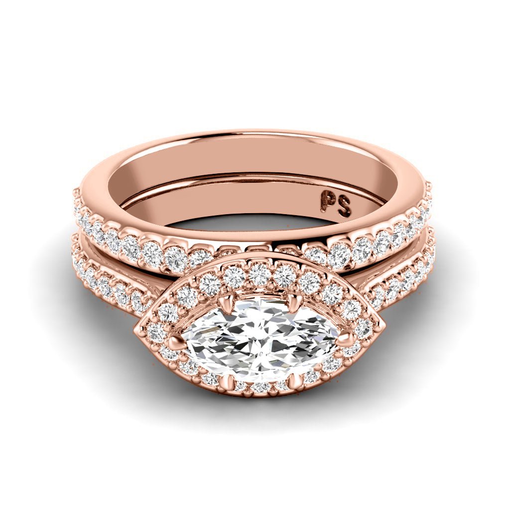 1.05-6.55 CT Marquise & Round Cut Diamonds - Bridal Set