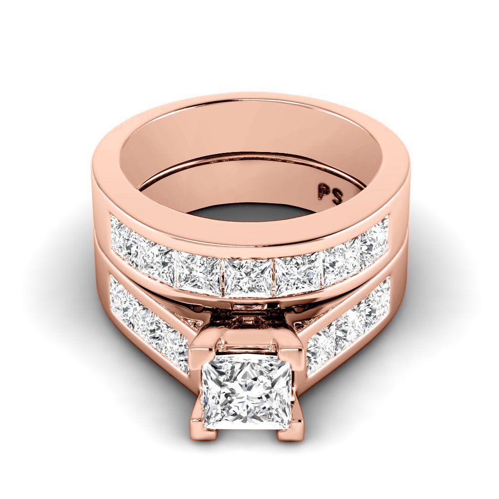 2.60-3.75 CT Princess Cut Natural Diamonds - Bridal Set