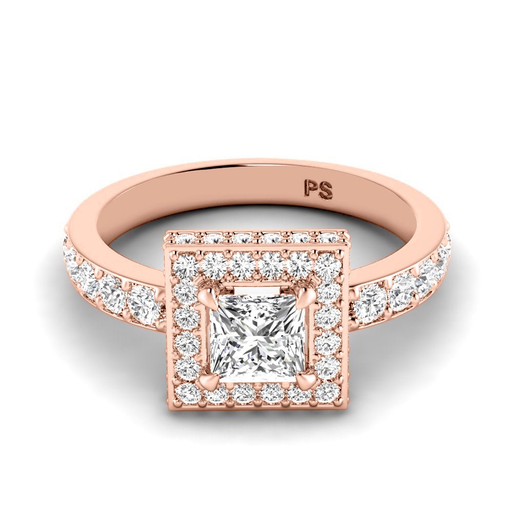 1.50-7.00 CT Princess & Round Cut Lab Grown Diamonds - Engagement Ring