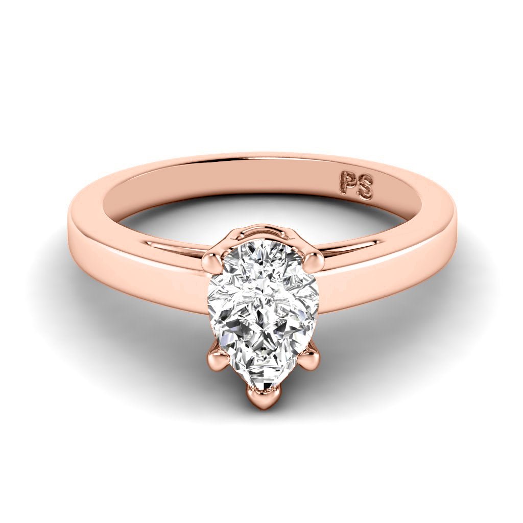 0.35-1.50 CT Pear Cut Natural Diamonds - Solitaire Rings