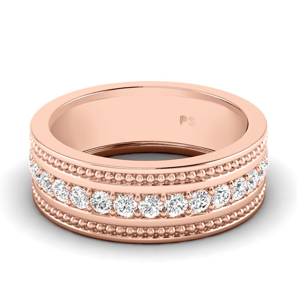 0.80 CT Round Cut Natural Diamonds - Mens Wedding Bands - Primestyle.com