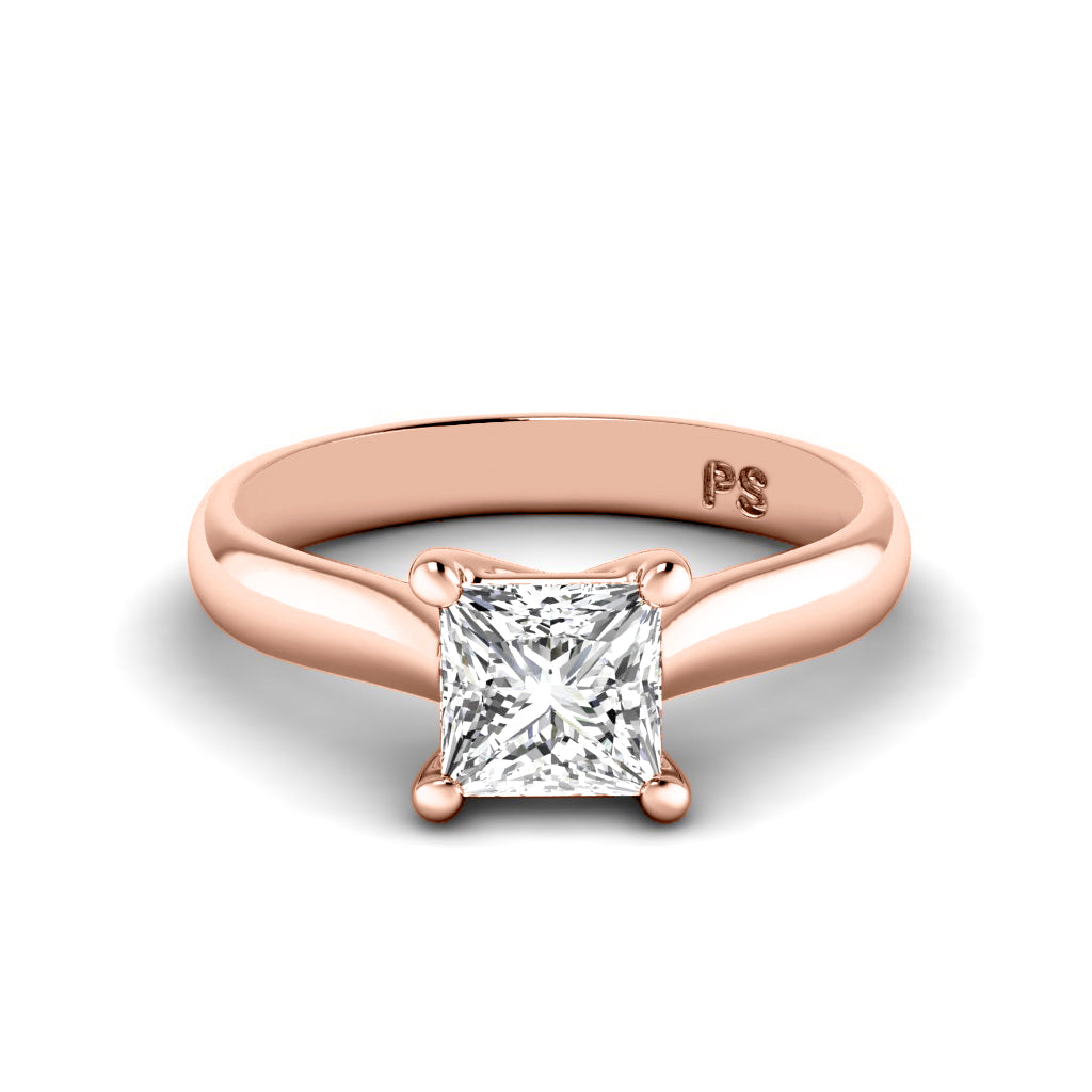 0.35-1.50 CT Princess Cut Diamonds - Solitaire Ring