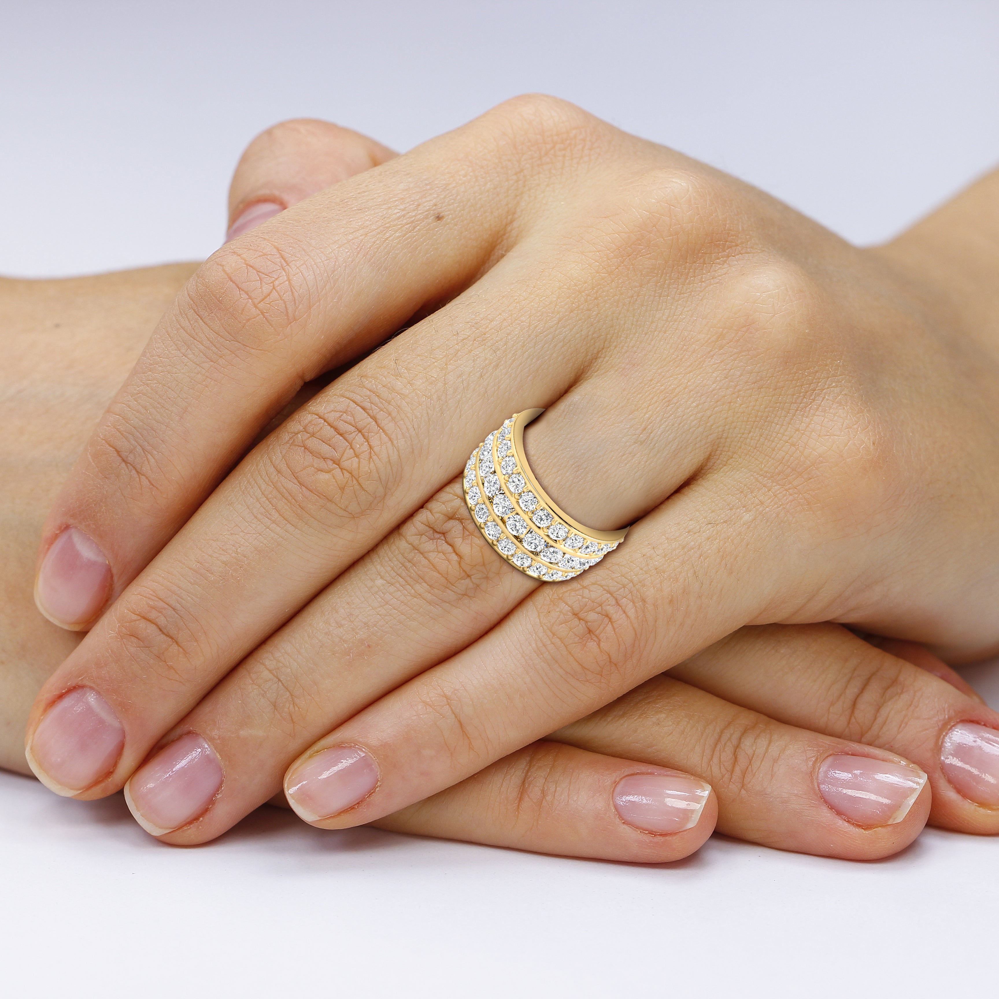 2.00 CT Round Cut Lab Grown Diamonds - Wedding Band