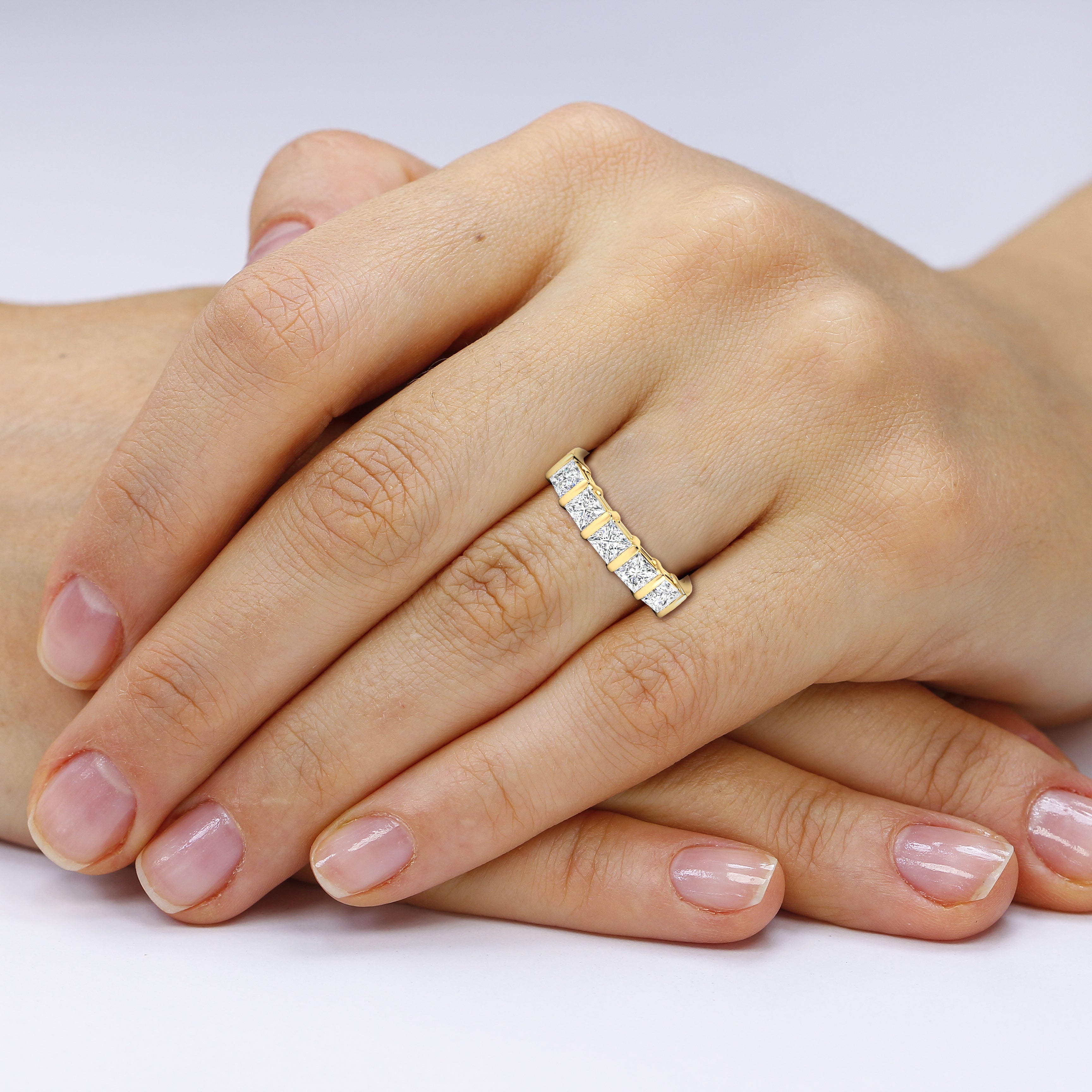 1.00 CT Princess Cut Diamonds - Wedding Band