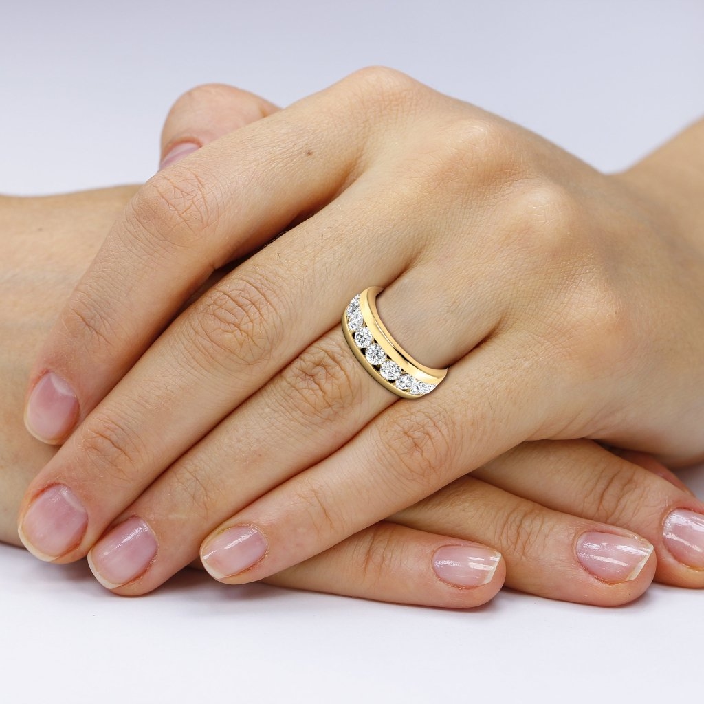 1.00 CT Round Cut Natural Diamonds - Wedding Band - Primestyle.com