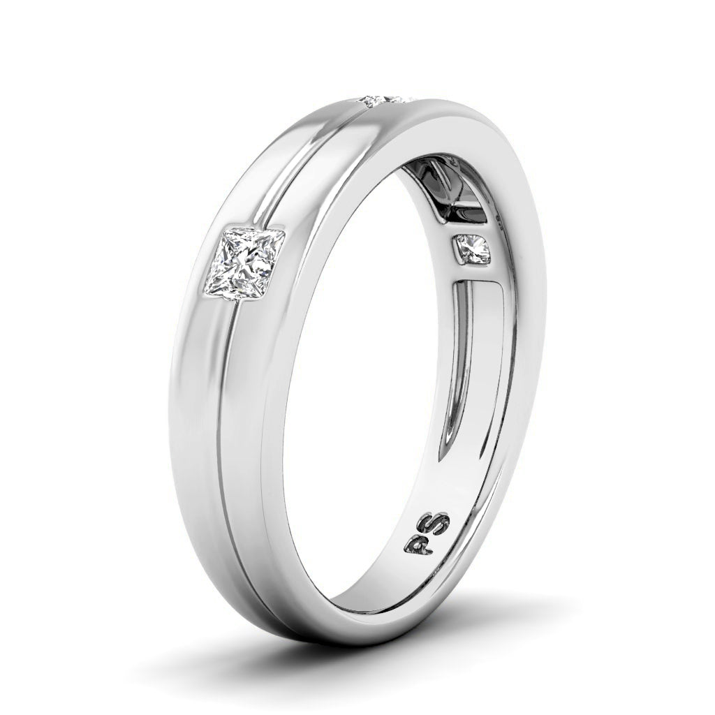 0.45 CT Princess Cut Diamonds - Wedding Band