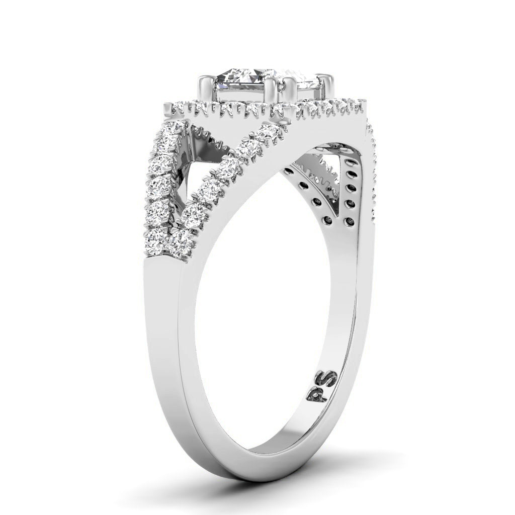 0.95-6.45 CT Princess & Round Cut Lab Grown Diamonds - Engagement Ring