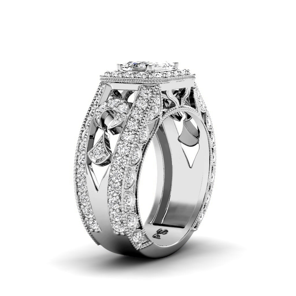 1.30-2.45 CT Round &amp; Emerald Cut Diamonds - Engagement Ring