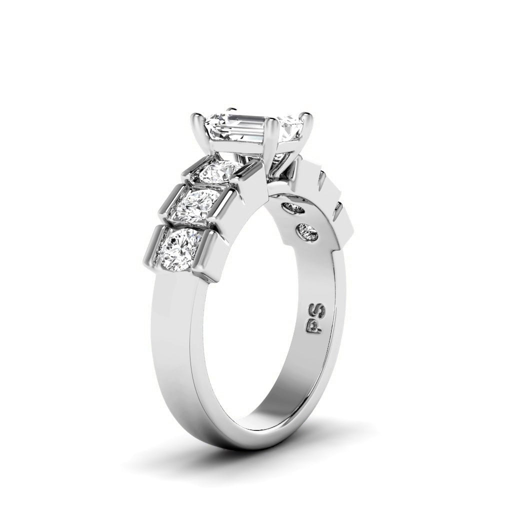 1.35-6.85 CT Princess & Round Cut Diamonds - Engagement Ring