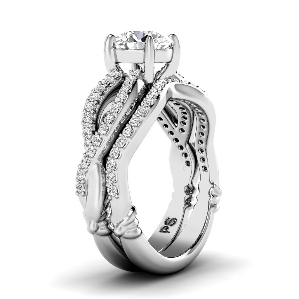 0.85-6.35 CT Round Cut Diamonds - Bridal Set