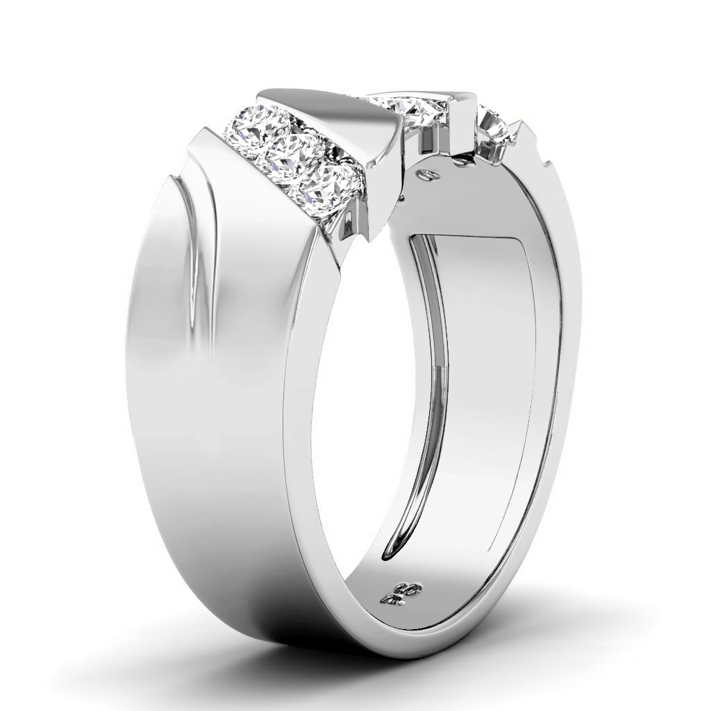 0.85 CT Round Cut Diamonds - Mens Wedding Band