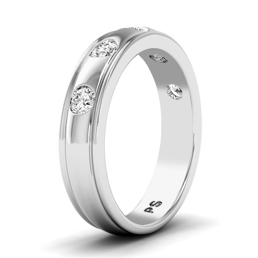 0.50 CT Round Cut Natural Diamonds - Mens Wedding Bands