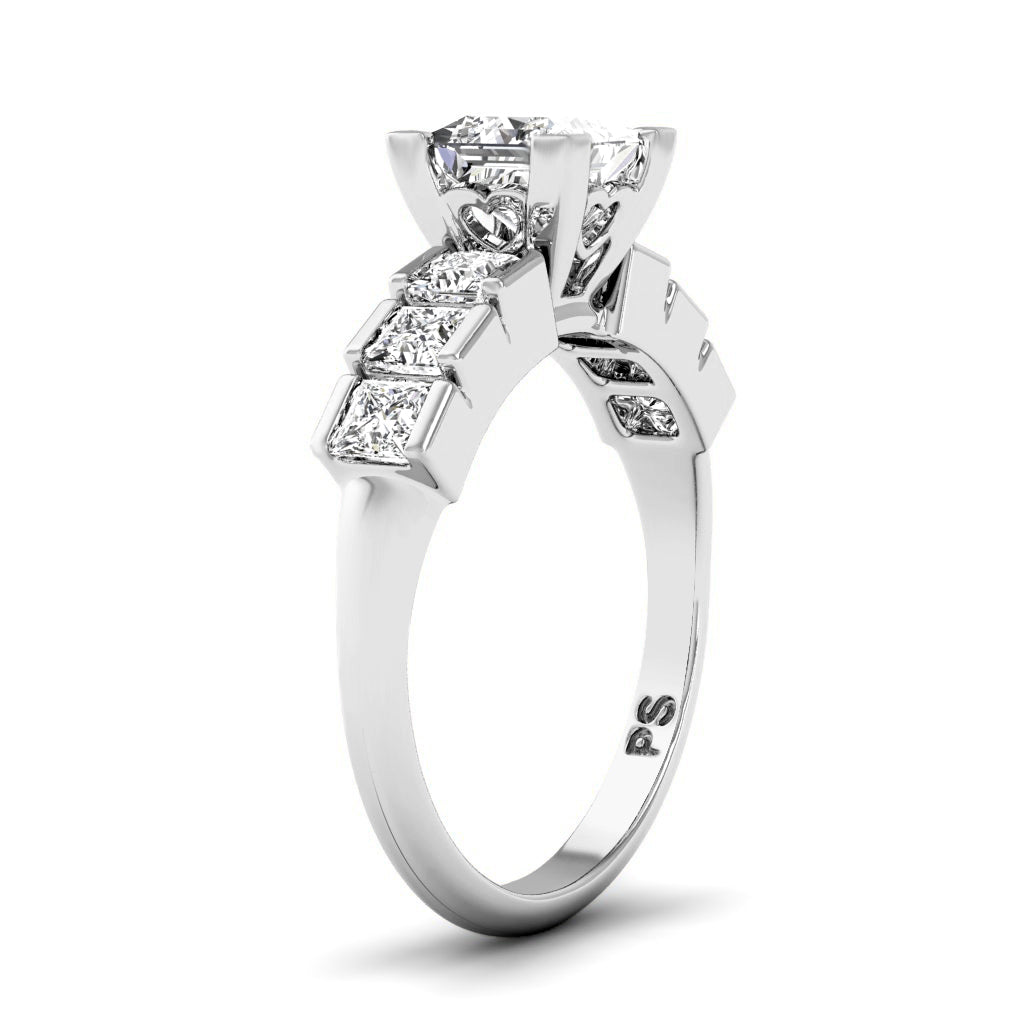 1.15-2.30 CT Princess Cut Natural Diamonds - Engagement Ring