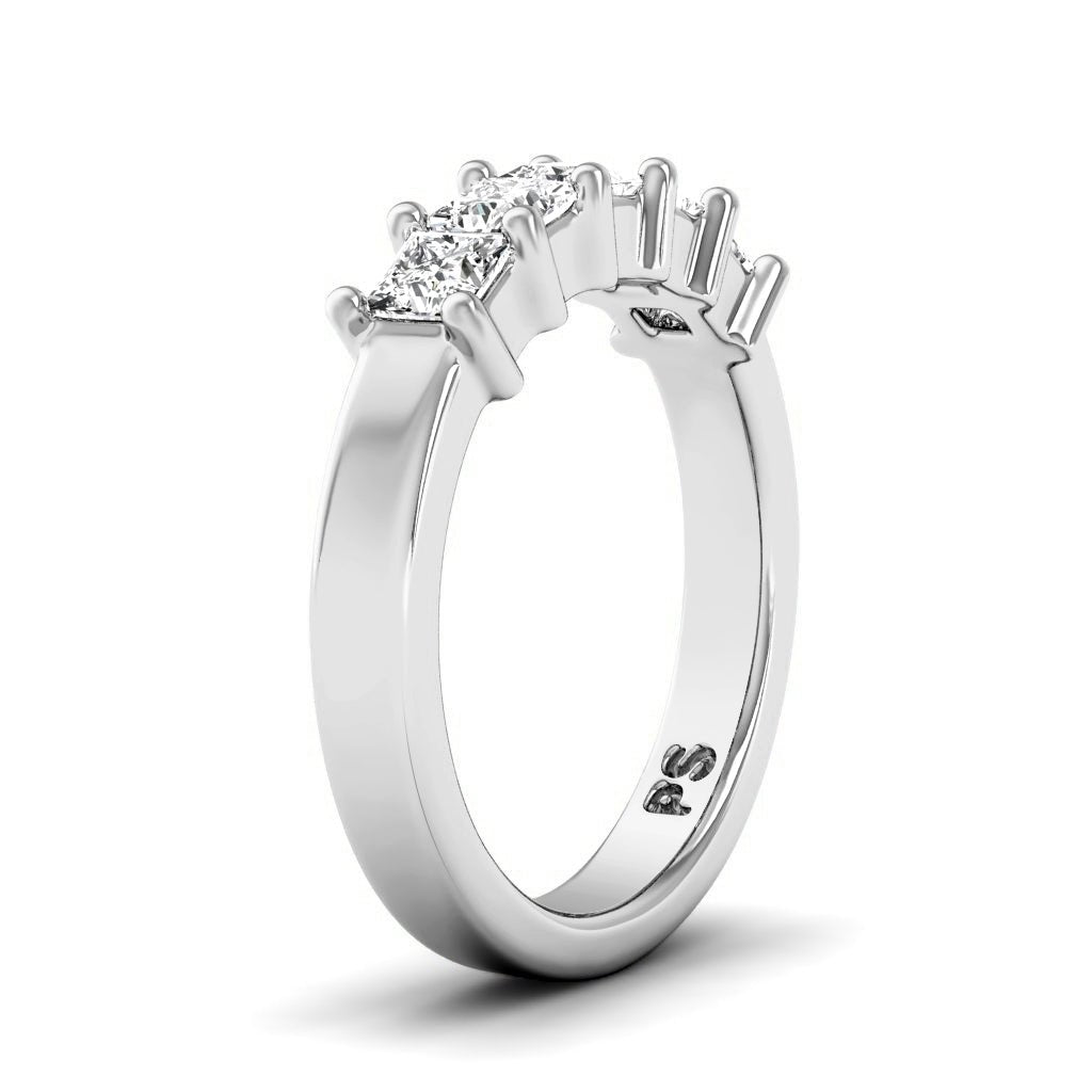 0.90 CT Princess Cut Lab Grown Diamonds - Wedding Band - Primestyle.com