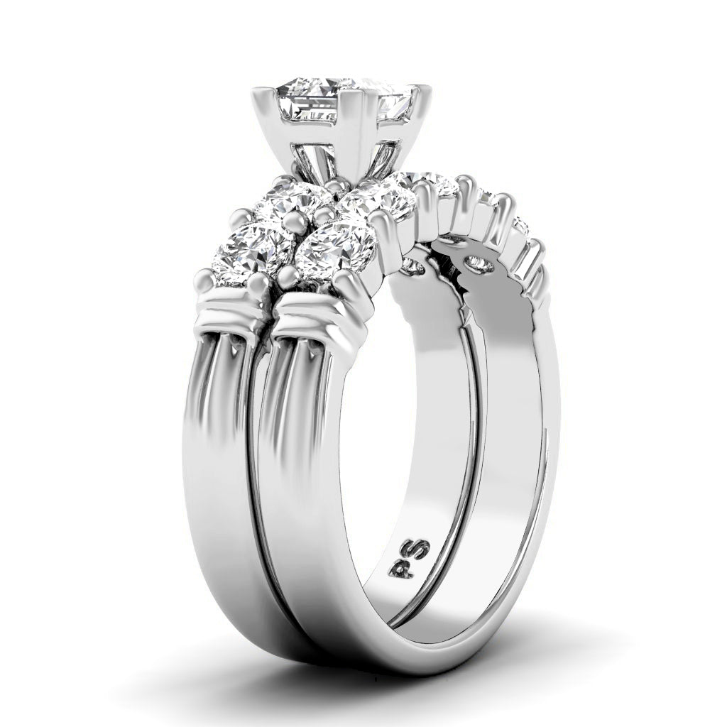 1.55-2.70 CT Round & Princess Cut Diamonds - Bridal Set