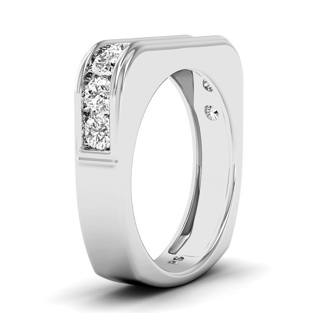 1.50 CT Round Cut Lab Grown Diamonds - Mens Wedding Band