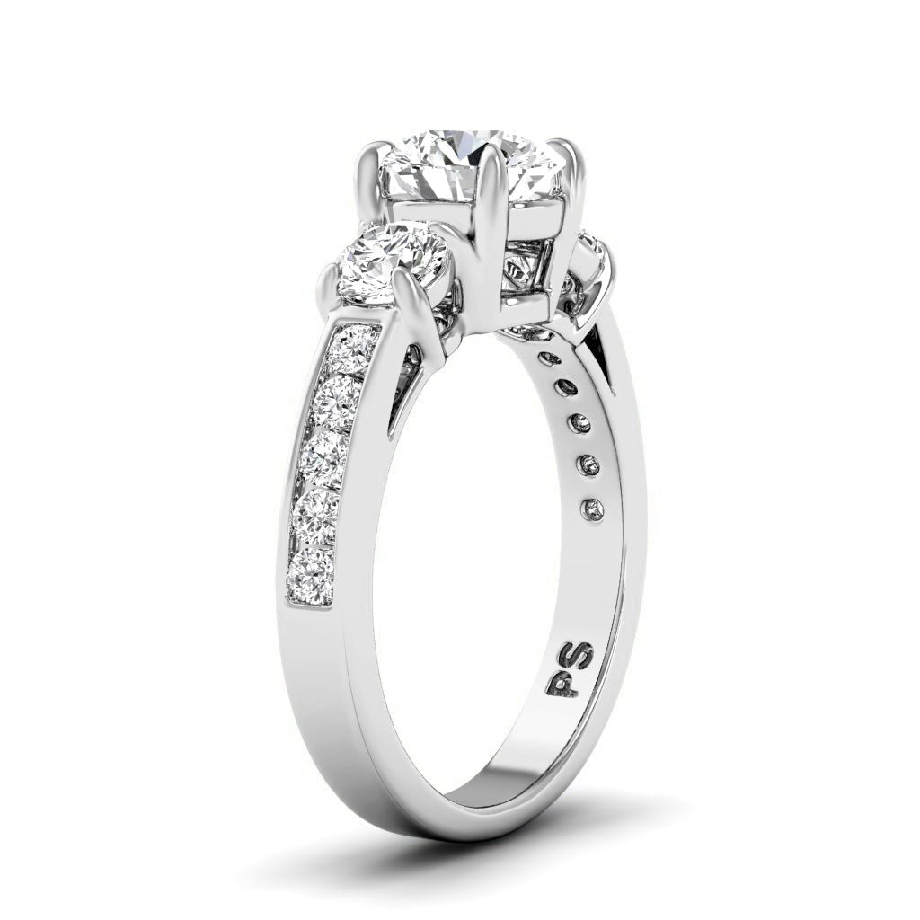 1.25-6.75 CT Round Cut Lab Grown Diamonds - Engagement Ring