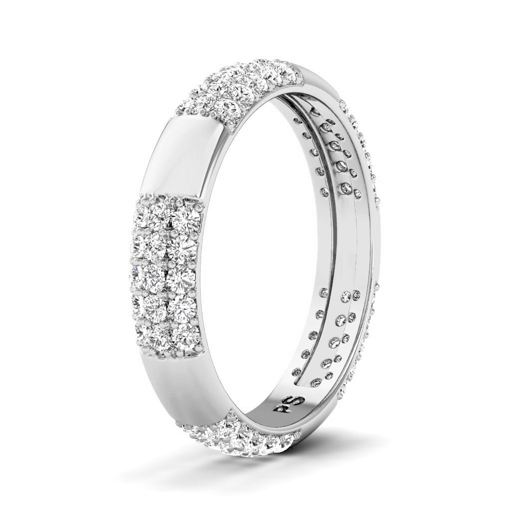 1.00 CT Round Cut Natural Diamonds - Wedding Band