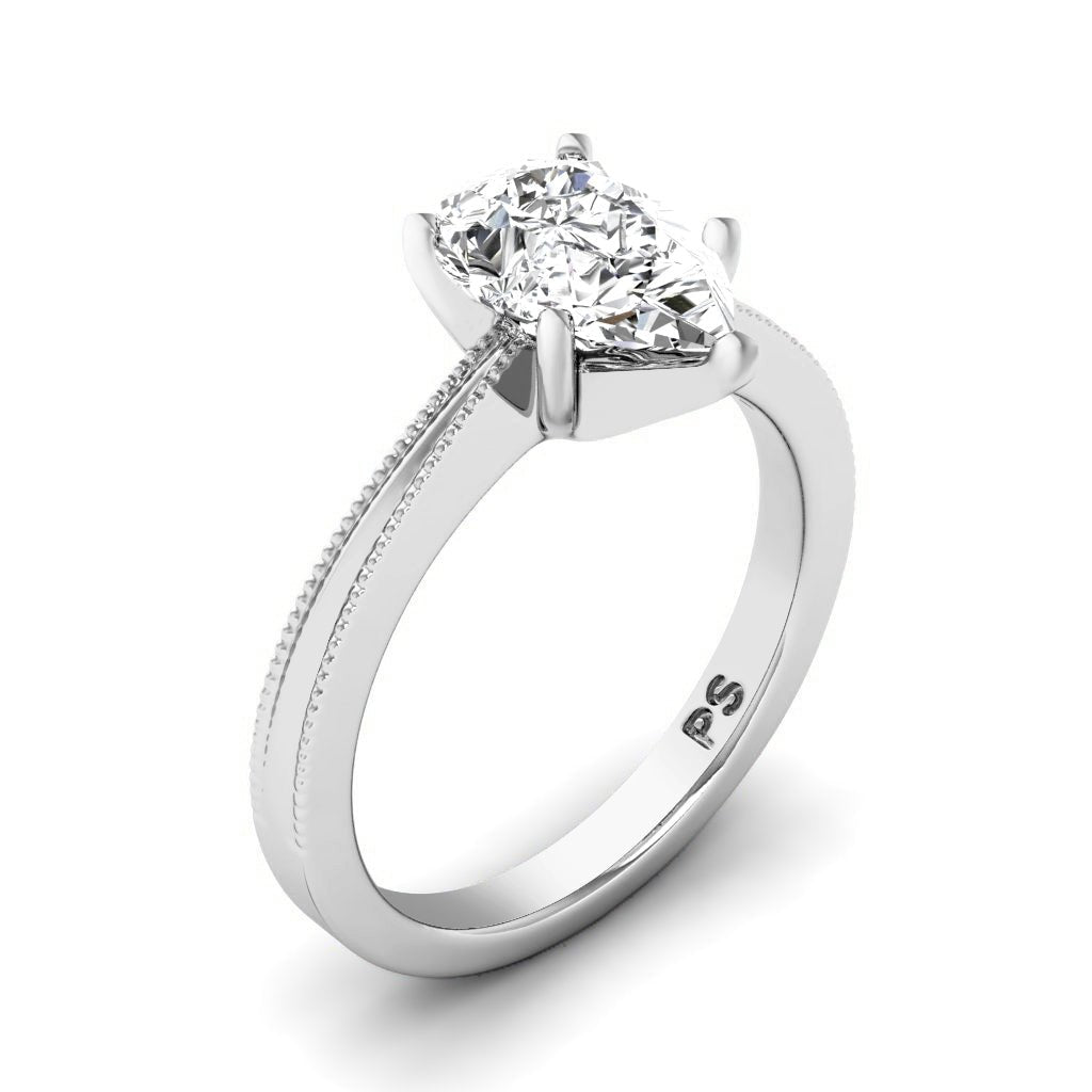 0.50-6.00 CT Pear Cut Diamonds - Solitaire Rings