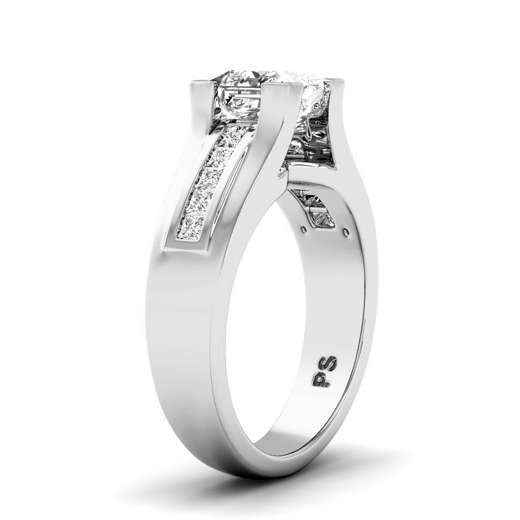 0.85-6.35 CT Princess Cut Lab Grown Diamonds - Engagement Ring