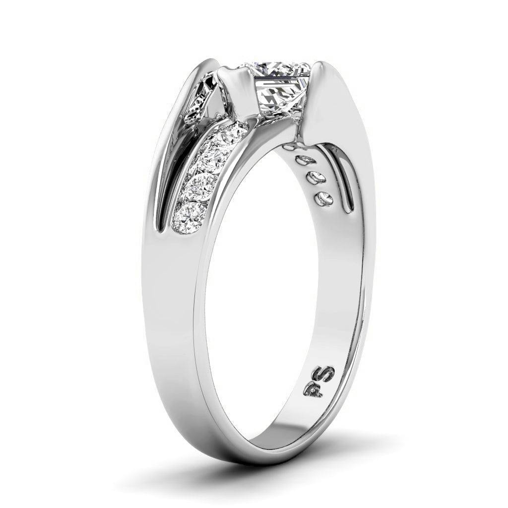 0.75-6.25 CT Princess & Round Cut Lab Grown Diamonds - Engagement Ring