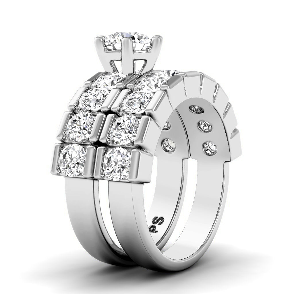 2.60-3.75 CT Round Cut Diamonds - Bridal Set