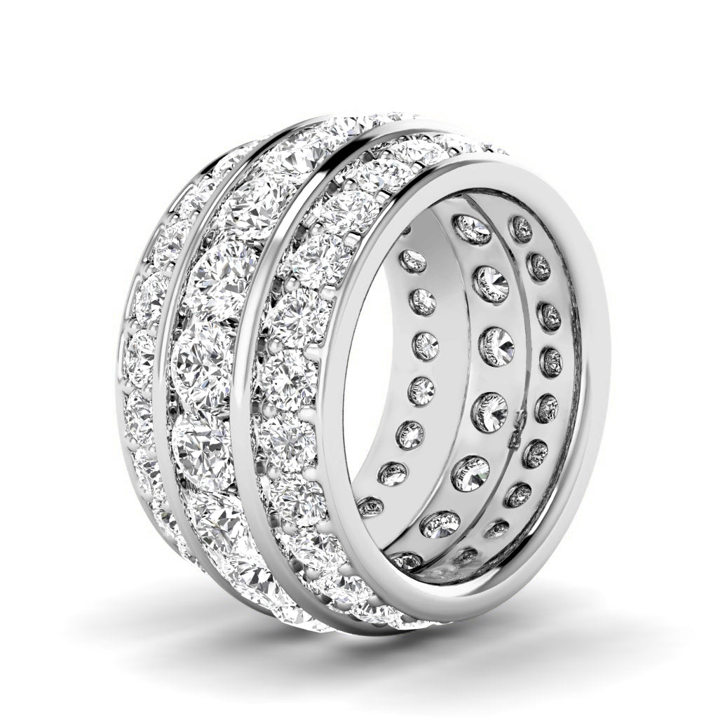 4.00-6.00 CT Round Cut Natural Diamonds - Eternity Rings
