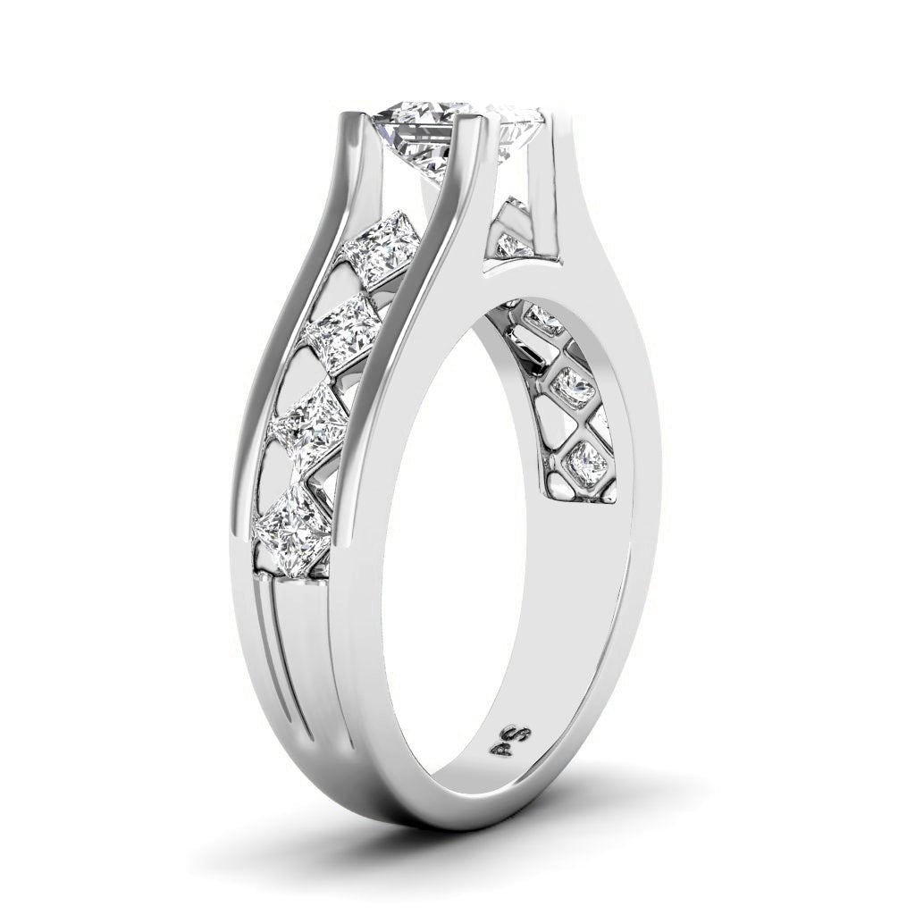 1.30-6.80 CT Princess Cut Diamonds - Engagement Ring