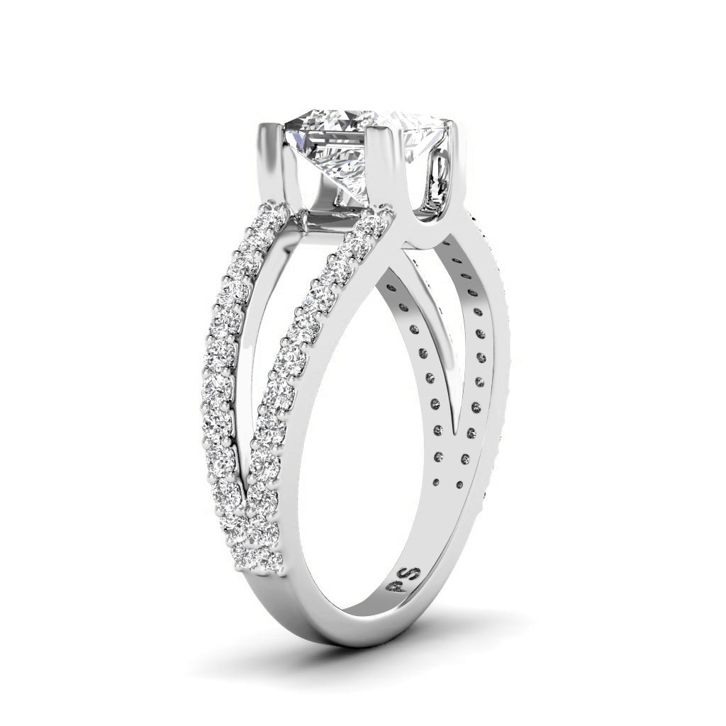 1.00-6.50 CT Princess & Round Cut Lab Grown Diamonds - Engagement Ring