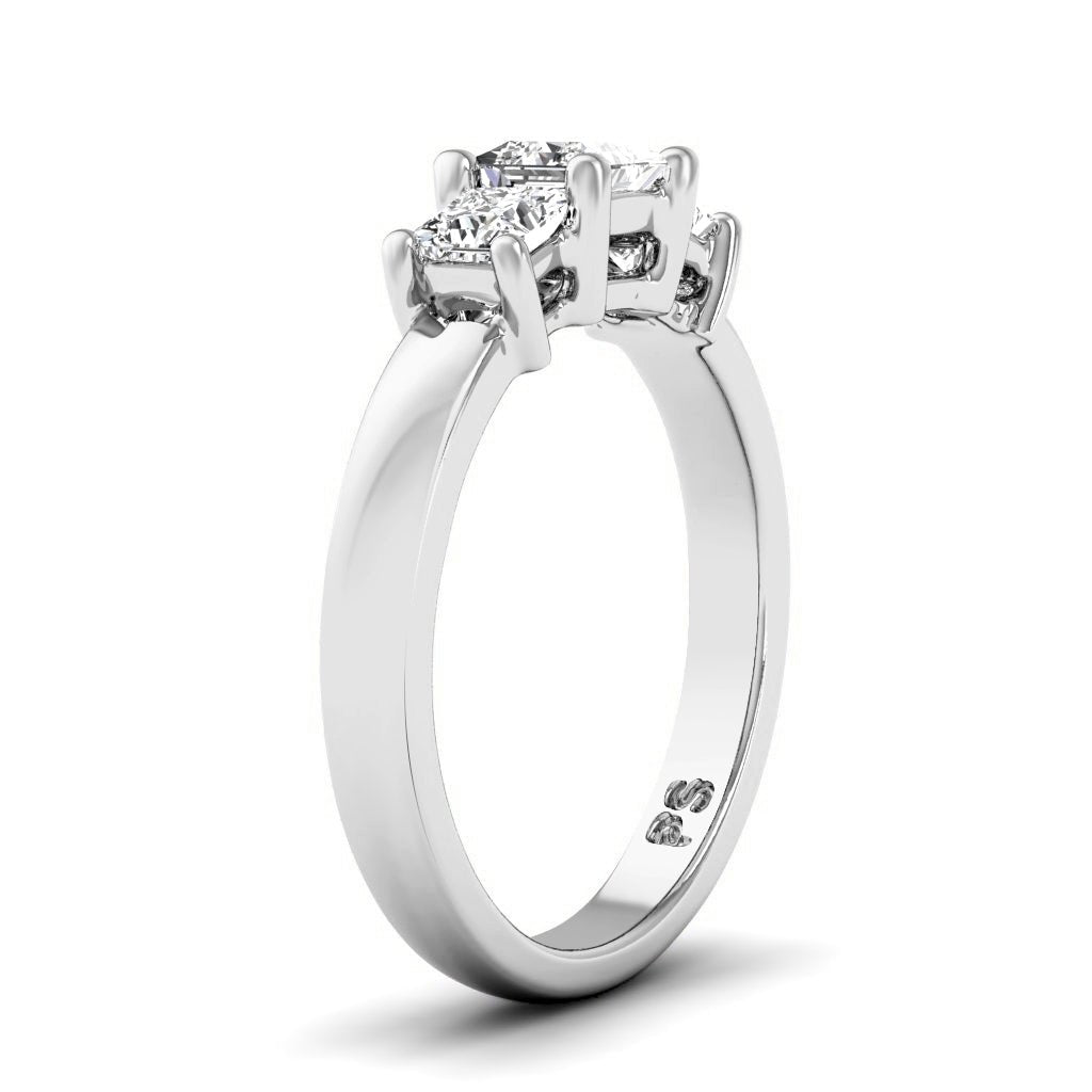 0.30 - 0.80 CT Princess Cut Lab Grown Diamonds - Three Stone Ring - Primestyle.com