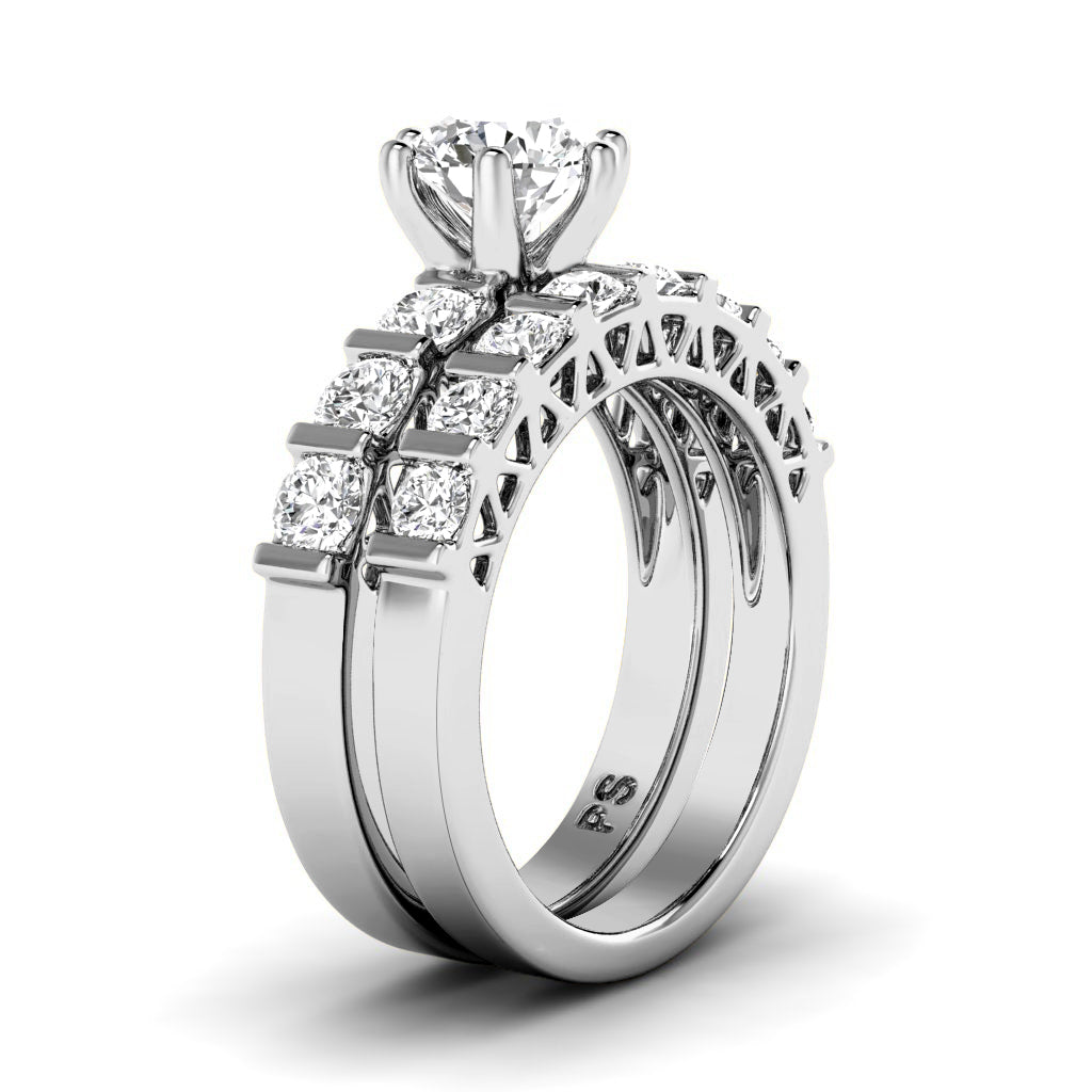 1.45-2.60 CT Round Cut Natural Diamonds - Bridal Set