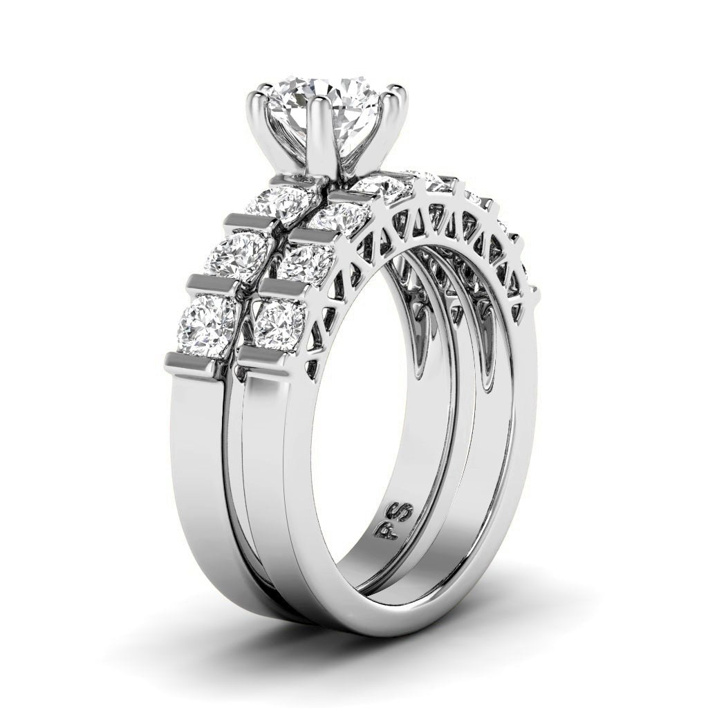 1.45-2.60 CT Round Cut Natural Diamonds - Bridal Set