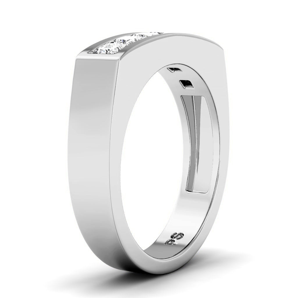 1.00 CT Princess Cut Lab Grown Diamonds - Mens Wedding Band