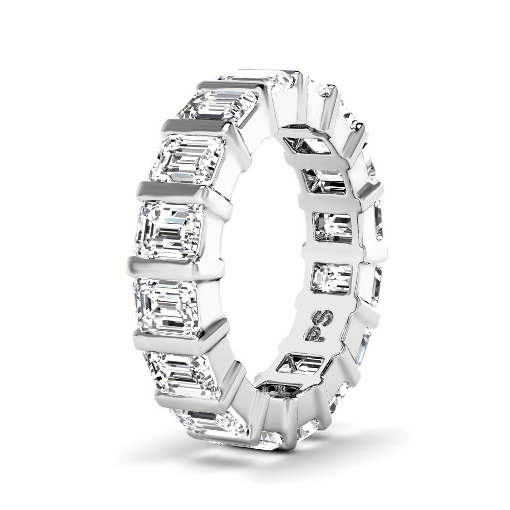 5.50 CT Emerald Cut Natural Diamonds - Eternity Rings