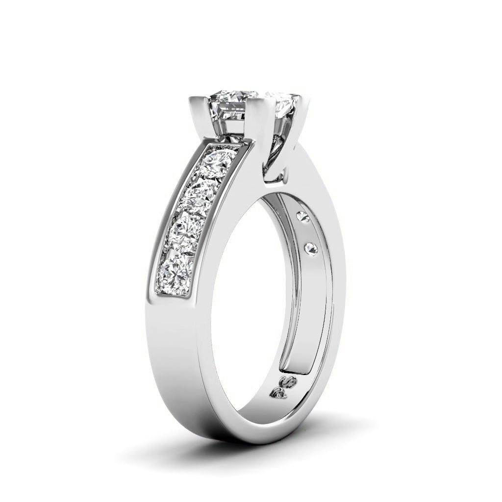 1.15 - 2.30 CT Princess & Round Cut Natural Diamonds - Engagement Ring - Primestyle.com
