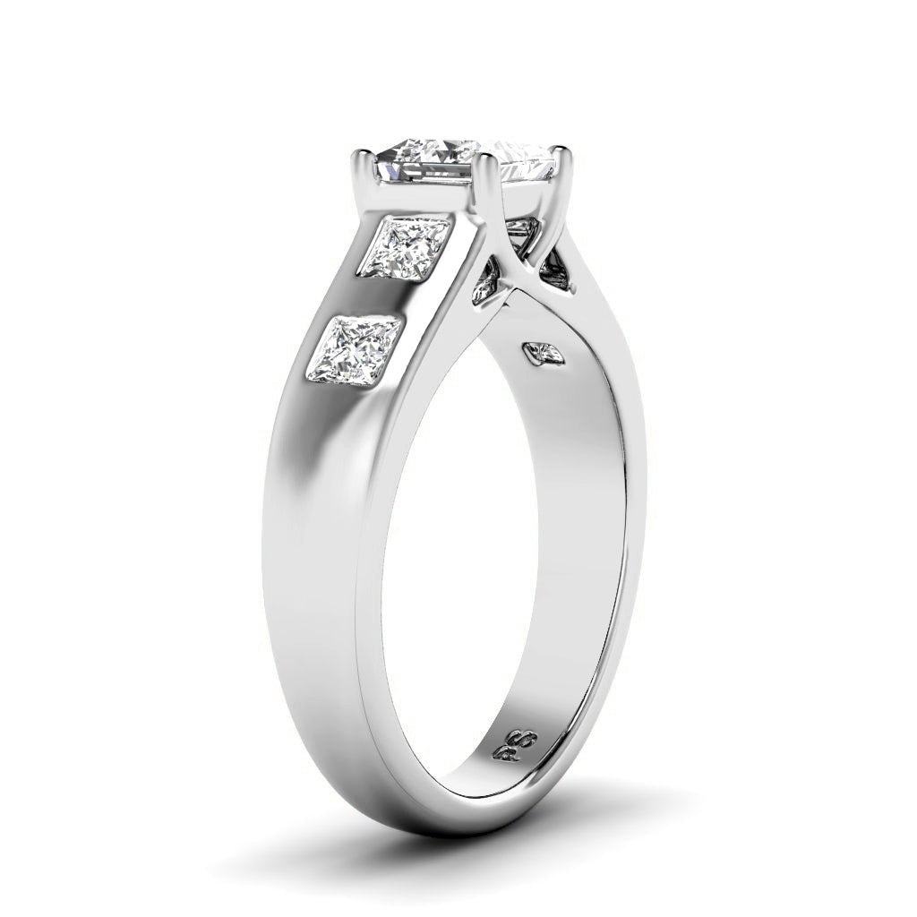 1.00-6.50 CT Princess Cut Lab Grown Diamonds - Engagement Ring
