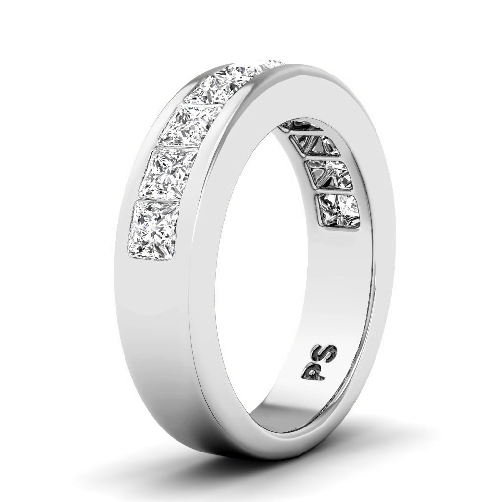 0.80 CT Princess Cut Natural Diamonds - Wedding Band