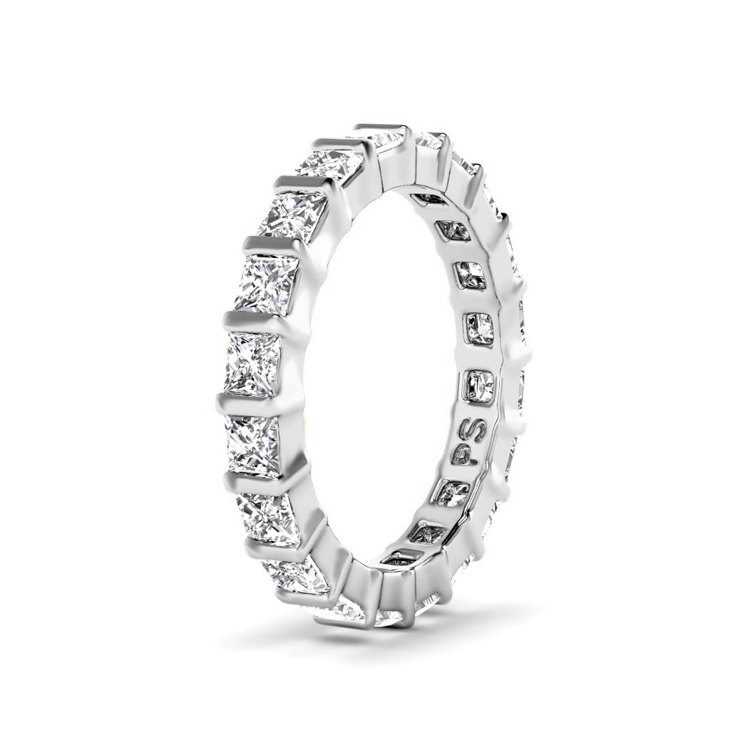 2.50 CT Princess Cut Natural Diamonds - Eternity Rings