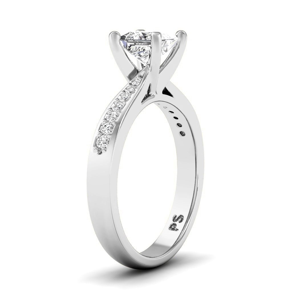 0.50 - 1.65 CT Princess & Round Cut Natural Diamonds - Engagement Ring - Primestyle.com
