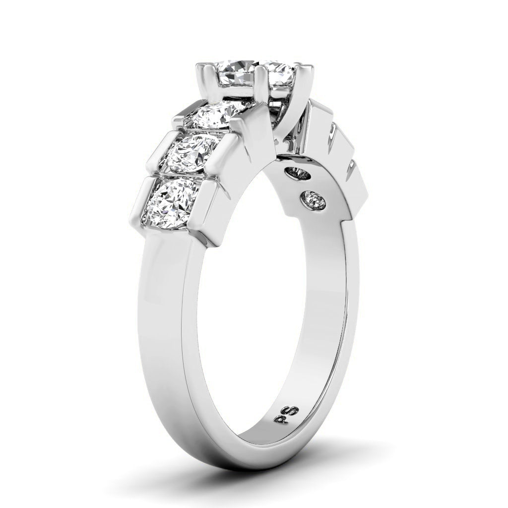 1.20-2.35 CT Marquise & Round Cut Natural Diamonds - Engagement Ring