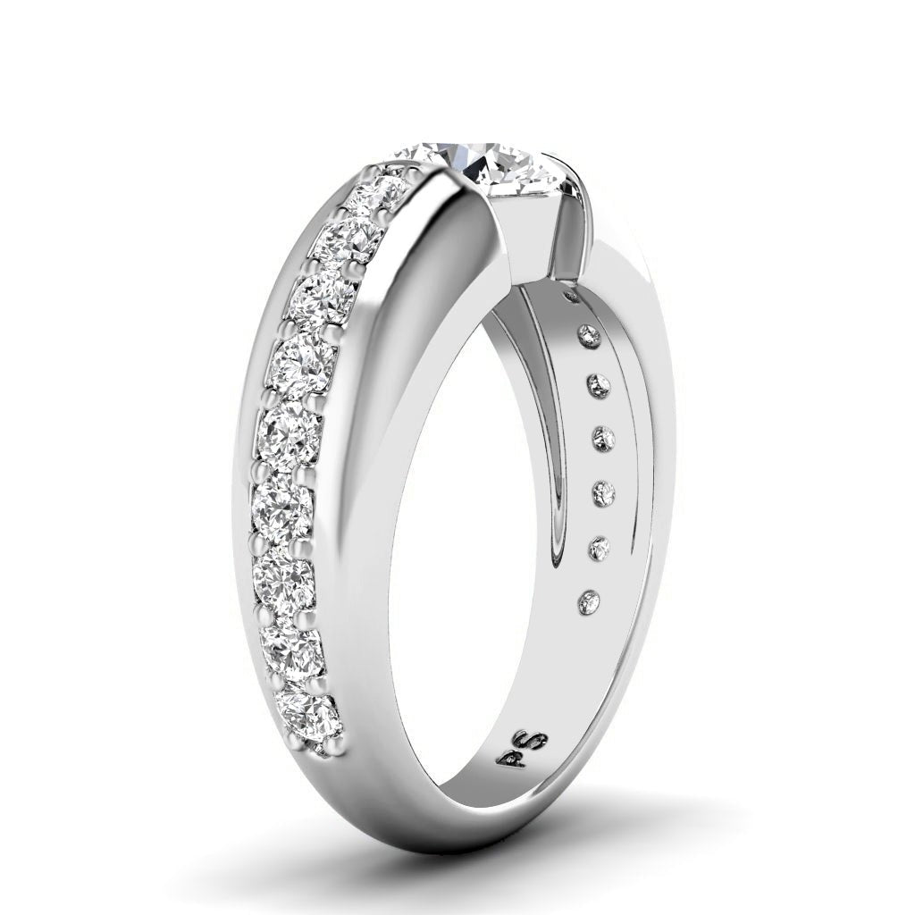 0.85-2.00 CT Round Cut Natural Diamonds - Engagement Ring