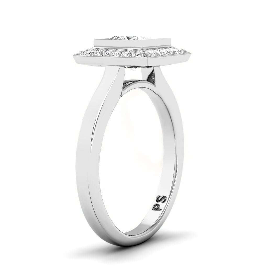 0.49-1.64 CT Princess & Round Cut Natural Diamonds - Engagement Ring
