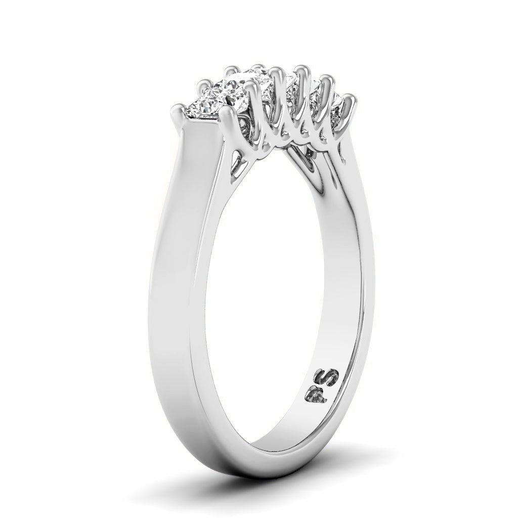 0.50 CT Princess Cut Natural Diamonds - Wedding Band - Primestyle.com