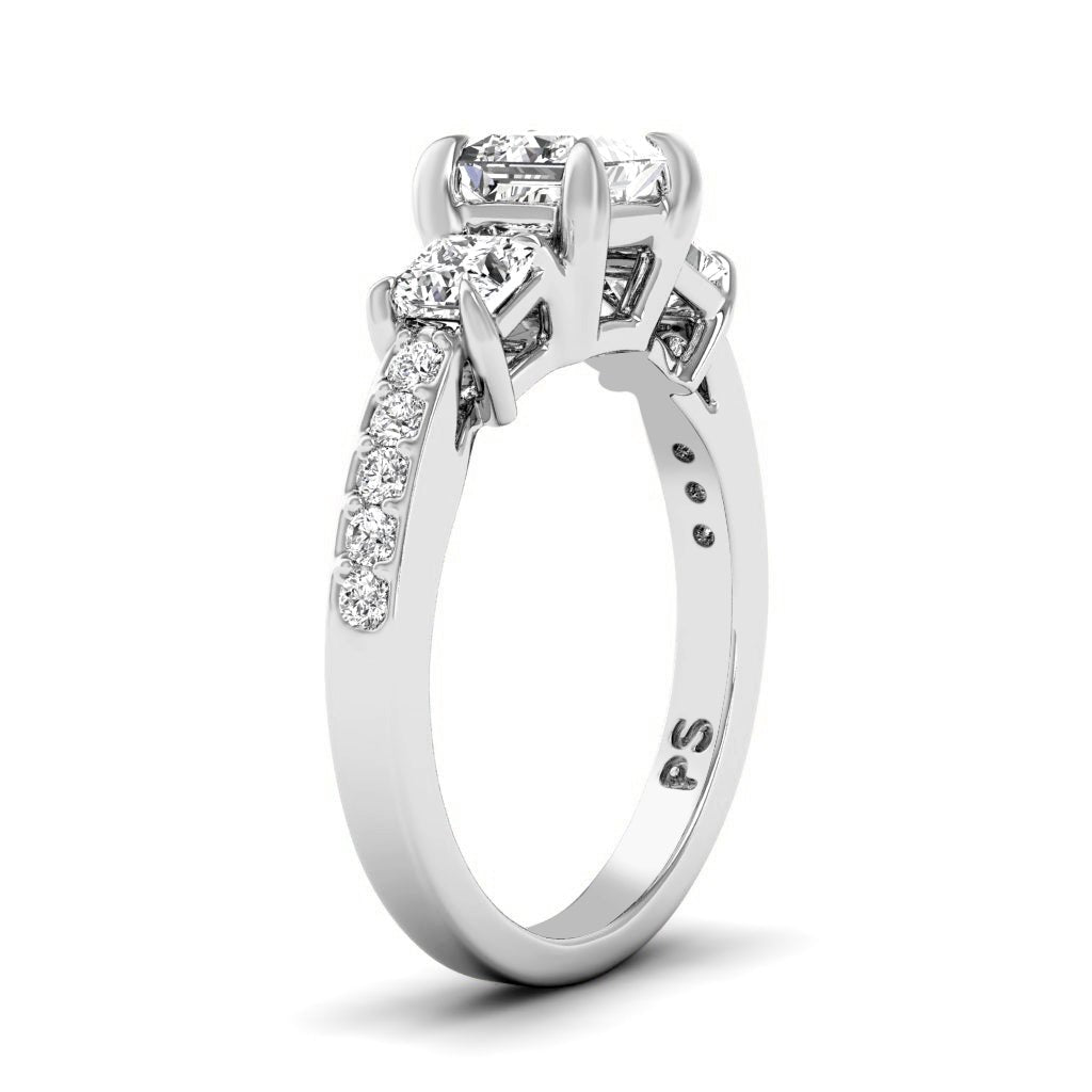 1.20-2.35 CT Princess & Round Cut Natural Diamonds - Engagement Ring