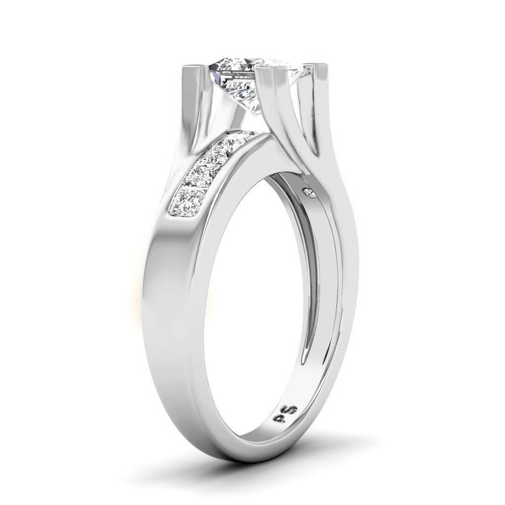 0.95-6.45 CT Princess Cut Diamonds - Engagement Ring