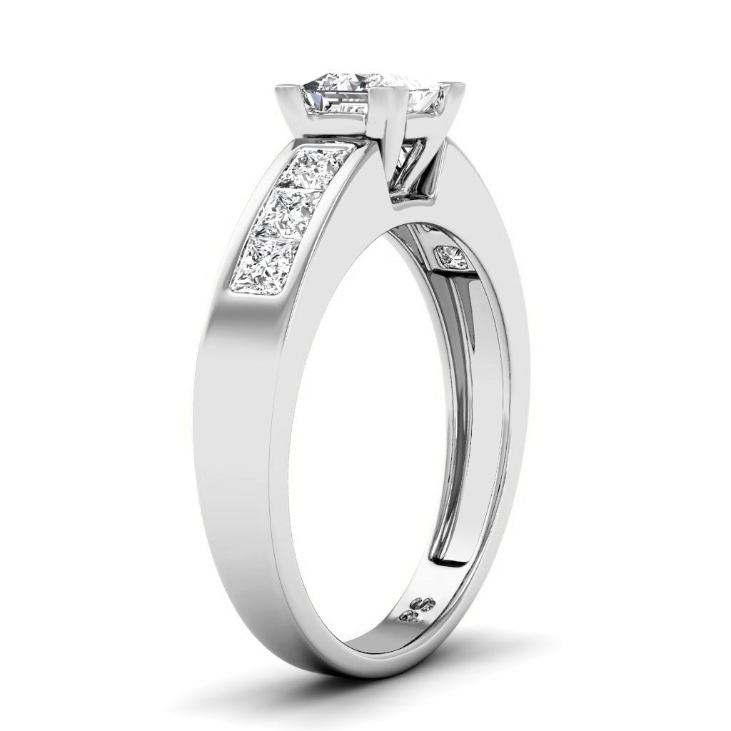 1.15-2.30 CT Princess Cut Natural Diamonds - Engagement Ring